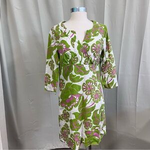 Floral Green and Pink Women's Dress